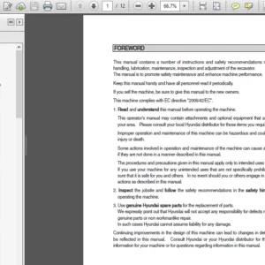 Hyundai Crawler Mini Excavator R35z-7a Operating Manual - PDF DOWNLOAD