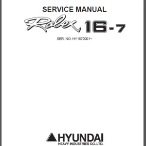 Hyundai Crawler Mini Excavator Robex R16-7 Service Manual - PDF DOWNLOAD