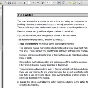 Hyundai R55w-3 Wheel Excavator Operating Manual - PDF Download
