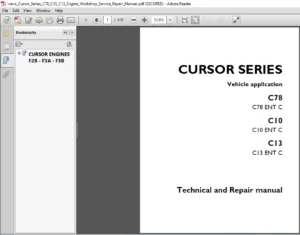 Iveco Cursor Series C78 C10 C13 Engine Workshop Service Repair Manual - PDF DOWNLOAD