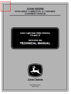 JOHN DEERE Gator Light Duty Utility Vehicles CS and CX - TM2119 - TECHNICAL SERVICE REPAIR MANUAL - PDF Download
