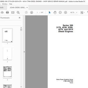 John Deere 300 3179, 4239, 6359, 4276, 6414 Diesel Engine Technical Service Manual - PDF Download
