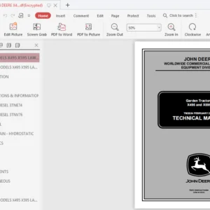 JOHN DEERE X495 X595 Lawn And Garden Tractor Repair Manual - PDF DOWNLOAD
