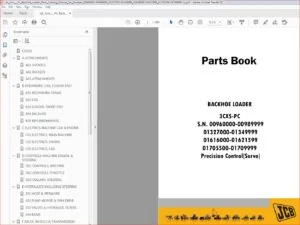 Jcb 3cxs-Pc Backhoe Loader Parts Catalog Manual - PDF DOWNLOAD