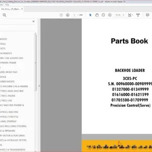 Jcb 3cxs-Pc Backhoe Loader Parts Catalog Manual - PDF DOWNLOAD