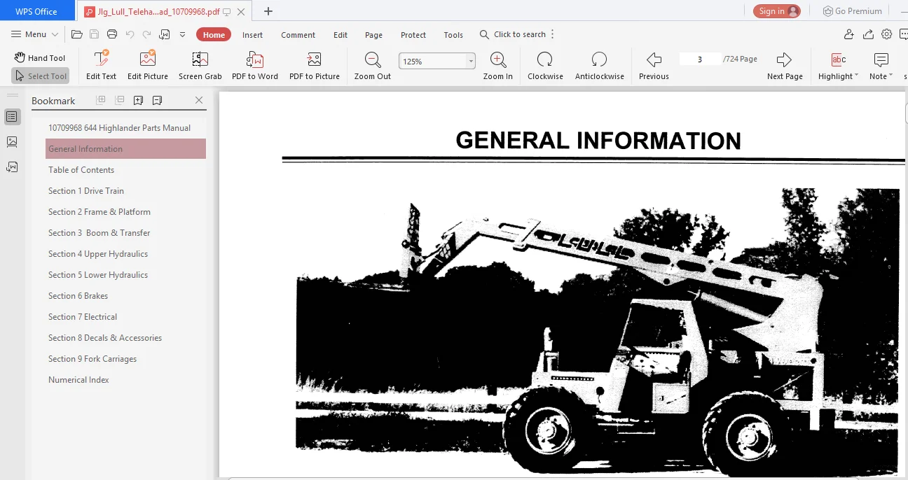 Jlg Lull Telehandlers 644 Highlander Ansi Illustrated Master Parts List Manual Instant - DOWNLOAD - Image 4