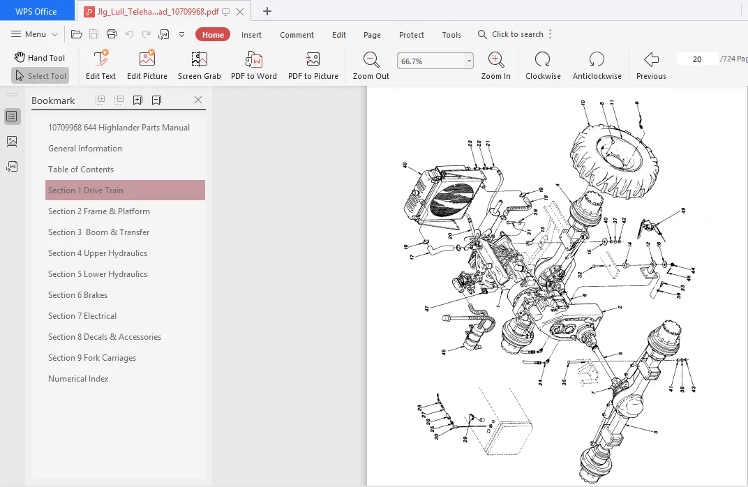 Jlg Lull Telehandlers 644 Highlander Ansi Illustrated Master Parts List Manual Instant - DOWNLOAD - Image 3