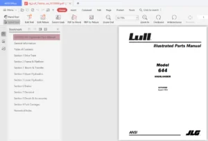 Jlg Lull Telehandlers 644 Highlander Ansi Illustrated Master Parts List Manual Instant - DOWNLOAD