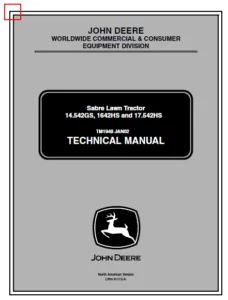 John Deere Sabre 14.542GS 1642HS 17.542HS Lawn Tractor TM1948 Service Repair Manual - PDF Download