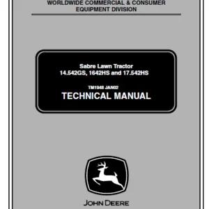 John Deere Sabre 14.542GS 1642HS 17.542HS Lawn Tractor TM1948 Service Repair Manual - PDF Download
