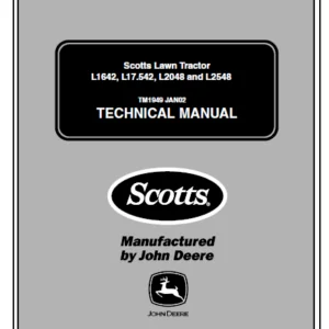 John Deere Scotts L1642 L17.542 L2048 L2548 Lawn Tractor TM1949 Technical Service Manual - PDF Download