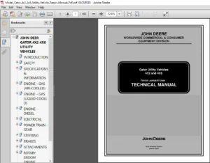 John Deere Gator 4x2 4x6 Utility Vehicle Repair Manual - PDF DOWNLOAD