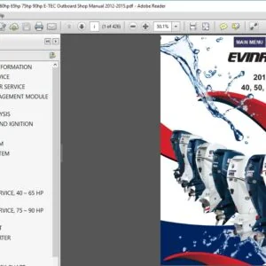 Johnson Evinrude 40hp 50hp 60hp 65hp 75hp 90hp E TEC Outboard Shop Manual 2012 - 2015 - PDF DOWNLOAD