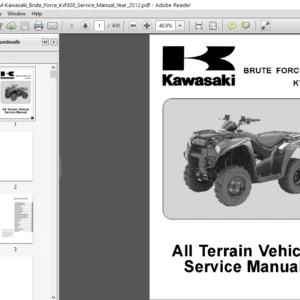 Kawasaki Brute Force Kvf300 Service Manual Year 2012