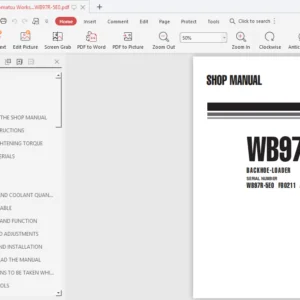 KOMATSU BACKHOE LOADER WB97R-5E0 SERVICE REPAIR MANUAL - PDF Download