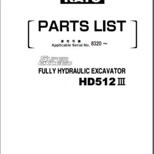 Kato Hd512 8546 Super Exceed Fully Hydraulic Excavator Parts List Manual - PDF Download