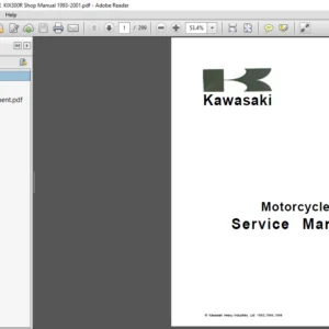Kawasaki KLX250 KLX250R  KlX300R Shop Manual 1993 - 2001 - PDF DOWNLOAD