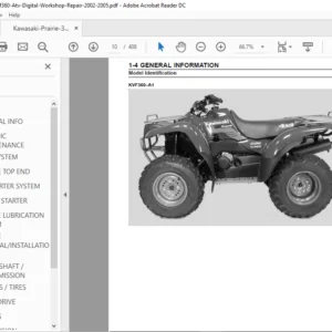 Kawasaki Prairie 360 Kvf360 Atv Digital Workshop Repair 2002-2005 - PDF Download