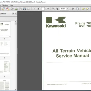 Kawasaki Prairie 700 KVF700 4x4 ATV Shop Manual 2003 - 2008  - PDF DOWNLOAD