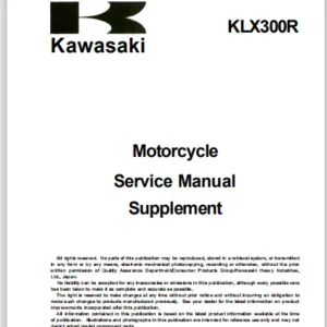 Kawasaki  Klx300r motor cycle Service Manual - PDF Download