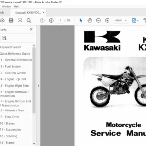 Kawasaki Kx80 Kx100 Service Manual Repair 1991 - 1997 Kx 80 Kx 100 - PDF DOWNLOAD