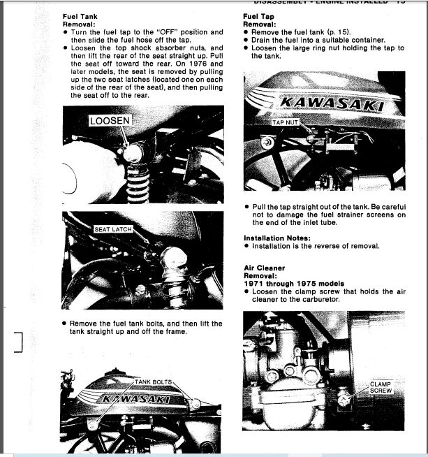 Kawasaki Mt1 Kv75 1971-1980 Workshop Service Repair Manual - PDF Download - Image 3