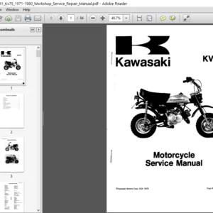 Kawasaki Mt1 Kv75 1971-1980 Workshop Service Repair Manual - PDF Download
