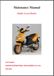 Keepway Focus 50 Matrix 50 Scooter Digital Workshop Repair Manual 2006 - 2012 - PDF DOWNLOAD