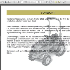 Kioti Daedong Ck22 Tractor Operator Manual Instant Download