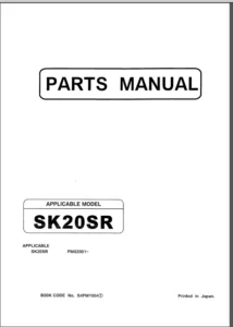 Kobelco Sk20sr Mini Excavator Parts Manual Instant Sn Pm02001 And Up - PDF DOWNLOAD