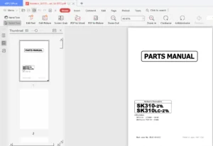 Kobelco SK310-2III SK310LC-2III Hydraulic Excavators & Mitsubishi Diesel Engine 6D22-T 6D22TC Parts Manual DOWNLOAD SLC1013