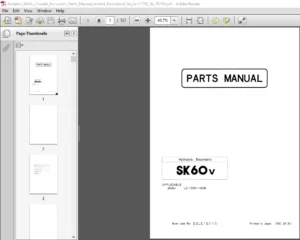 Kobelco SK60V Crawler Excavator Parts Manual INSTANT (SN: LE-17701 to 19738) - PDF DOWNLOAD