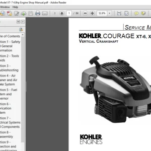 Kohler Courage Model XT-7 4.8hp Engine Service Repair Manual - PDF Download