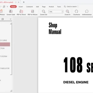 Komatsu 108-1 Series Diesel Engine Service Repair Workshop Manual - PDF DOWNLOAD