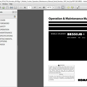Komatsu Br550jg-1 Mobile Crusher Operation Maintenance Manual