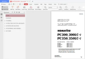Komatsu Pc300-7 Pc300lc-7 Pc350-7 PC350LC-7  Shop Manual - PDF DOWNLOAD