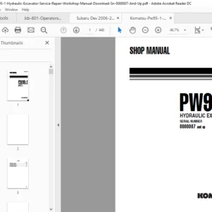 Komatsu Pw95 1 Hydraulic Excavator Service Repair Workshop Manual - PDF Download
