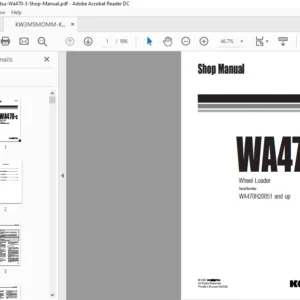 Komatsu WA470-3 Wheel Loader Service Manual - PDF Download