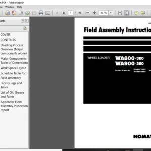 Komatsu WA800-3E0, WA900-3E0 Wheel Loader Service Manual - PDF Download