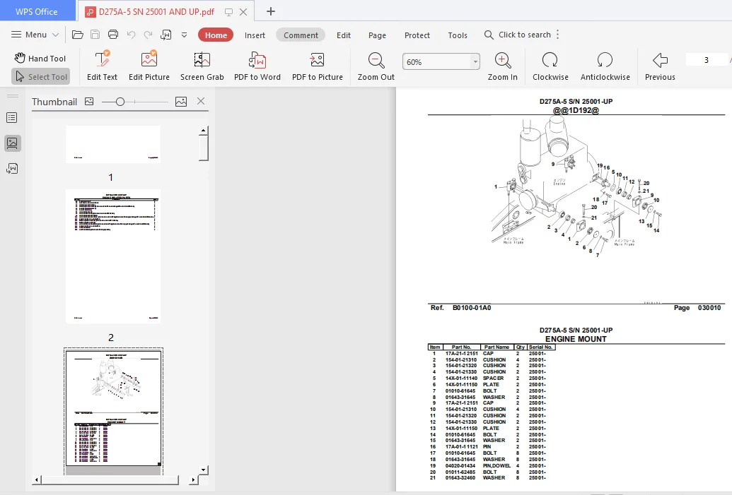 Komatsu D275a 5 Bulldozer Parts Catalogue Manual - PDF Download - Image 2