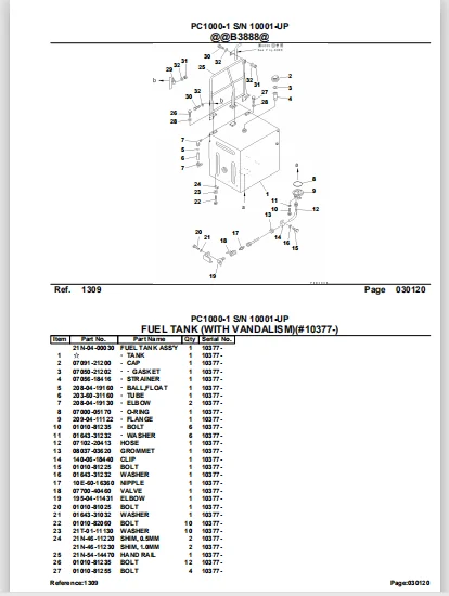 Komatsu Pc1000 1 Crawler Excavator Parts Catalogue Manual Sn 10001 And Up - PDF Download - Image 3