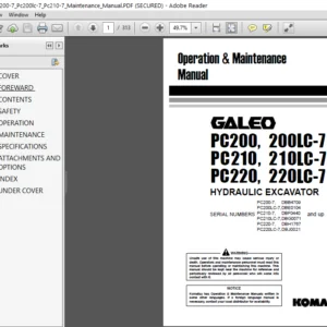 Komatsu Pc200-7 Pc200lc-7 Pc210-7 Operation &  Maintenance Manual - PDF Download