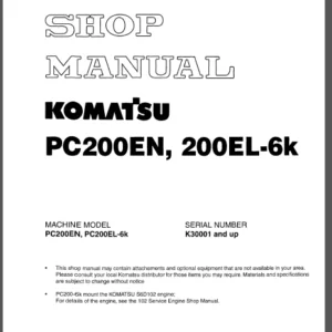 Komatsu Pc200en-6k Pc200el-6k Workshop Service Repair Manual - PDF DOWNLOAD