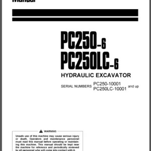 Komatsu PC250-6 & PC250LC-6 operation and maintenance manual - PDF DOWNLOAD