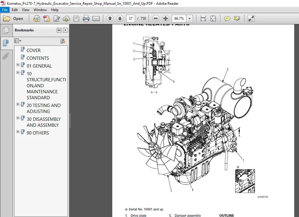 Komatsu Pc270-7 Hydraulic Excavator Service Repair Manual - PDF Download - Image 2