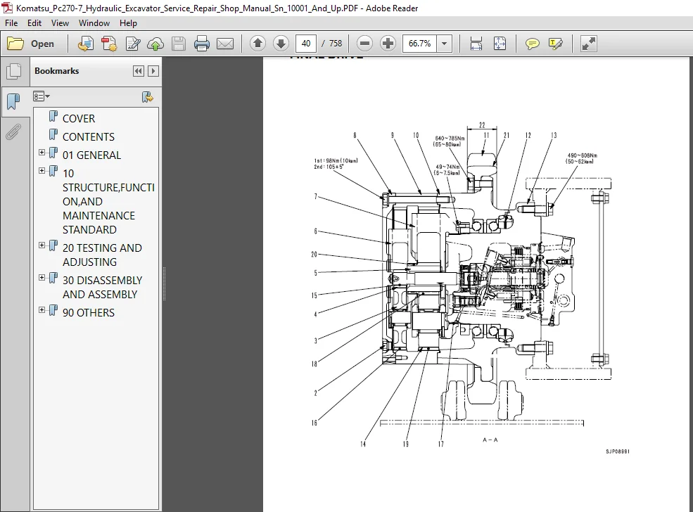 Komatsu Pc270-7 Hydraulic Excavator Service Repair Manual - PDF Download - Image 3