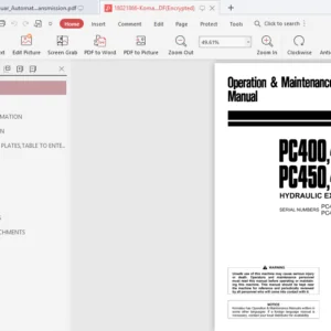 Komatsu Pc400,400lc-6 Pc450 450lc-6 Hydraulic Excavator Operation Maintenance Manual - PDF DOWNLOAD