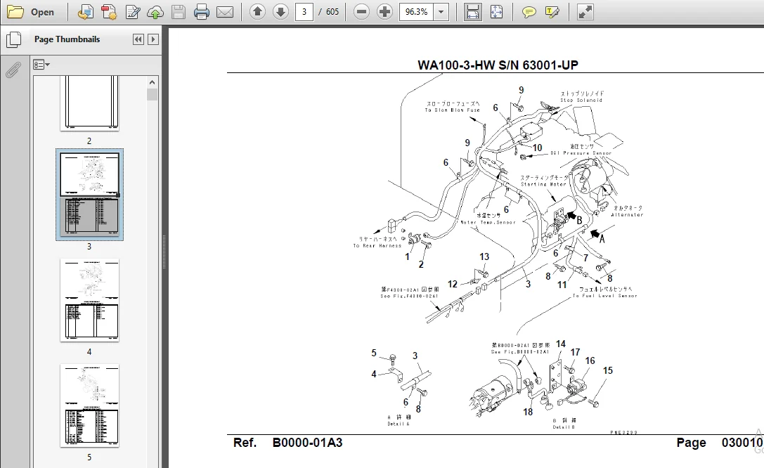 Komatsu Wa100 3 hw Wheel Loader Parts Catalogue Manual Sn 63001 And Up - PDF DOWNLOAD - Image 3