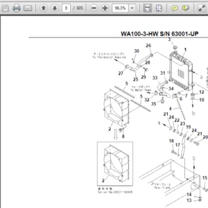 Komatsu Wa100 3 hw Wheel Loader Parts Catalogue Manual Sn 63001 And Up - PDF DOWNLOAD