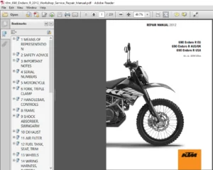 Ktm 690 Enduro R 2012 Workshop Service Repair Manual - PDF Download